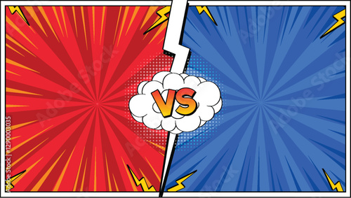 Comic Style Versus Battle Background