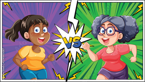 Dynamic Cartoon Character Showdown