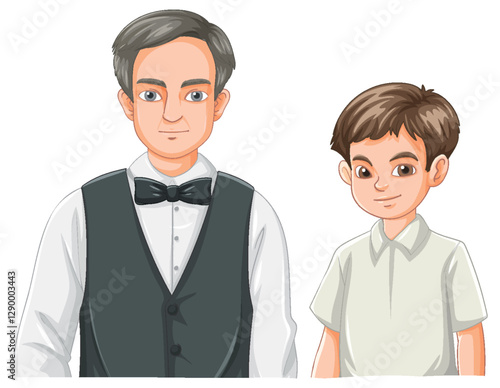 Father and Son in Formal Attire