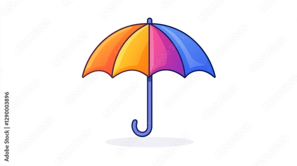 Obraz premium Colorful Umbrella on White Background