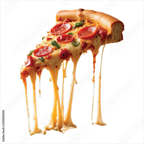 A pizza with a slice of pizza on it