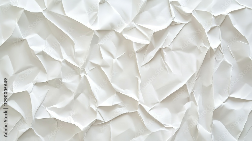 Obraz premium Wrinkled White Paper Showing Many Folds and Texture Clearly