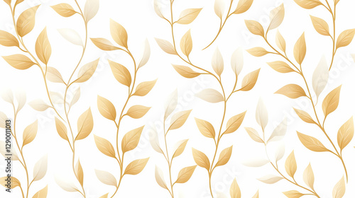 Golden Leaf Mosaic, An intricate pattern of golden foliage set against a pristine backdrop, showcasing nature's artistry and elegance.
