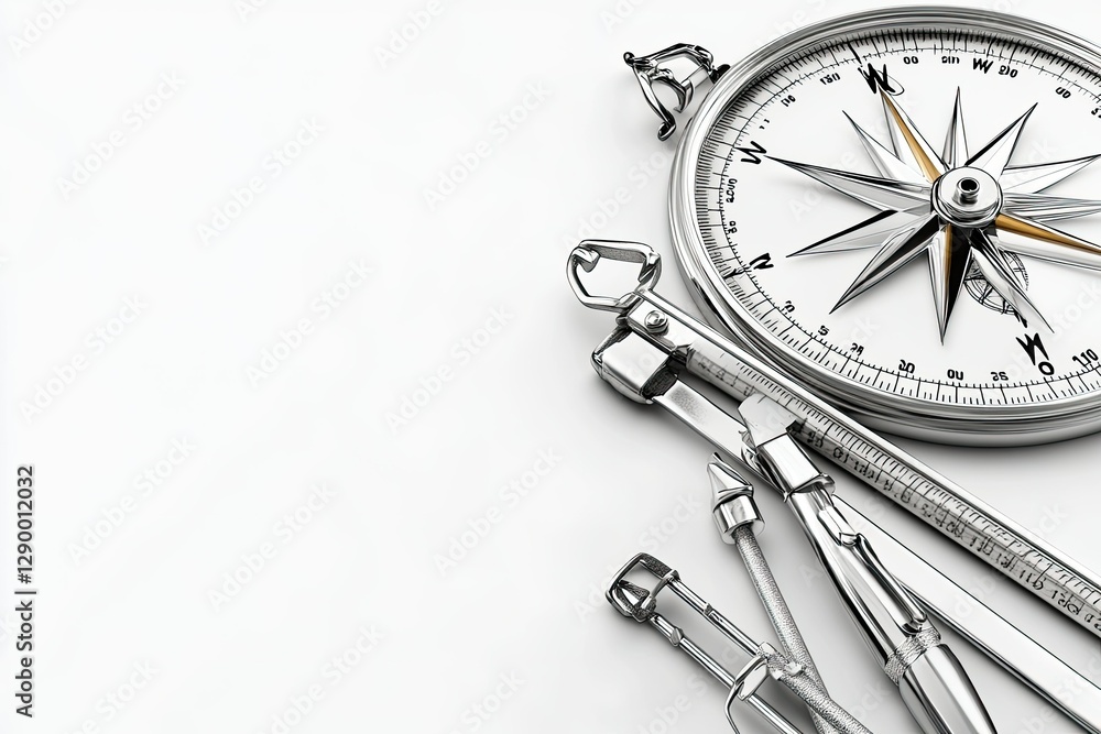 Clear Pixel Image of Compasses with White Background Tools for Drawing 3D Rendering Clear Pixel Image of Compasses with White Background Tools for Drawing 3D Rendering