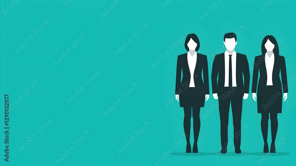 custom made wallpaper toronto digitalSales Management Team in Flat Design, a vibrant illustration showcasing a diverse group collaborating in a modern office environment, emphasizing teamwork and strategy.