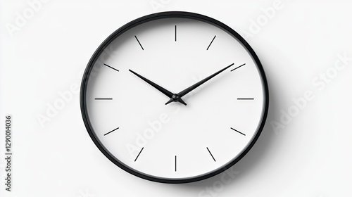 Wallpaper Mural Simple black clock on white background; time management concept Torontodigital.ca