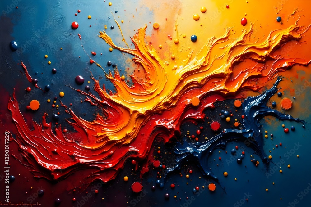 Dynamic Vibrant Abstract Paint Splatter, Colorful Fluid Texture Design
Dynamic Vibrant Abstract Paint Splatter, Colorful Fluid Texture Design