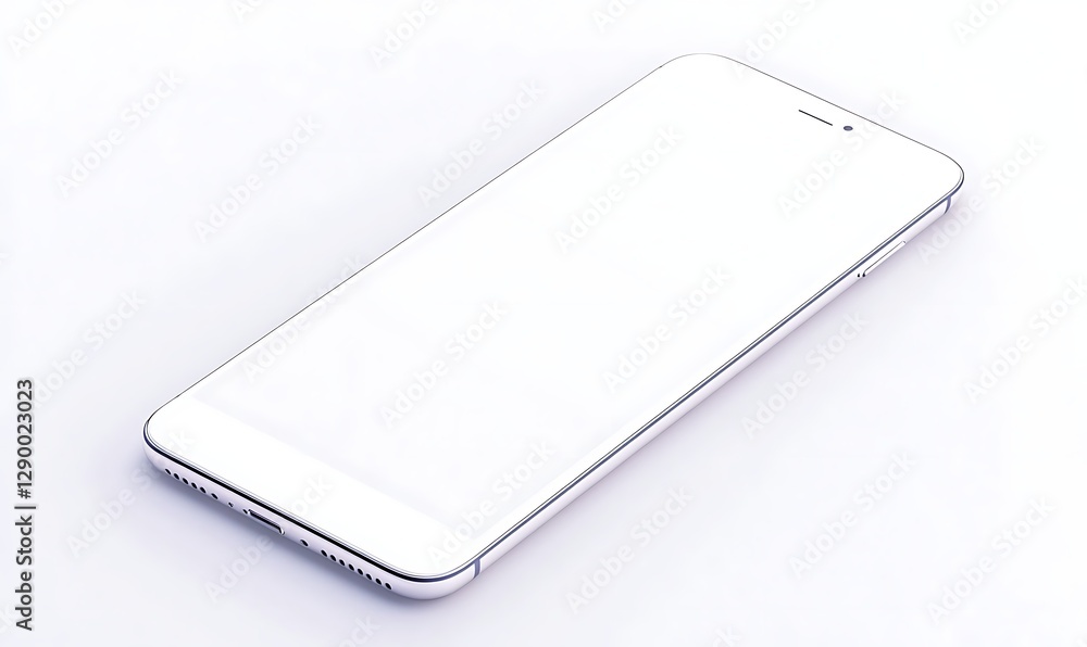 Blank smartphone on a white background, emphasizing its sleek design and modern aesthetics. Blank smartphone on a white background, emphasizing its sleek design and modern aesthetics.