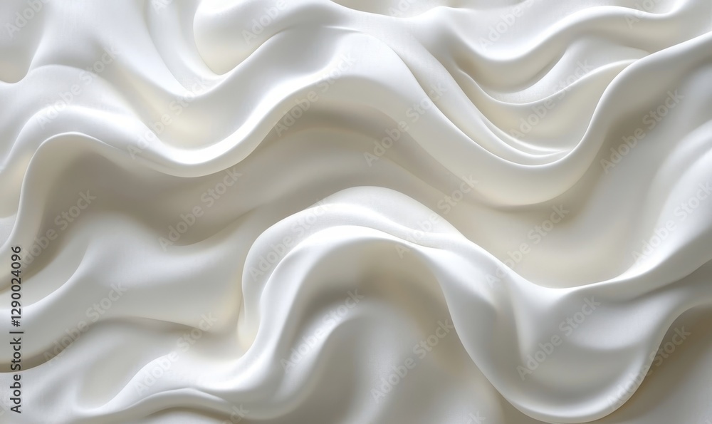 Fototapeta premium Abstract Wavy White Background, Generative AI