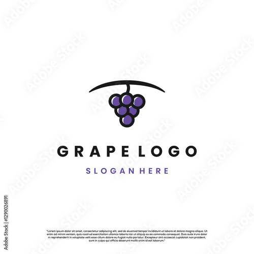 simple modern grape logo design icon template