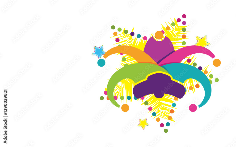 Harlequin hats stock carnival illustration design template Harlequin hats stock carnival illustration design template