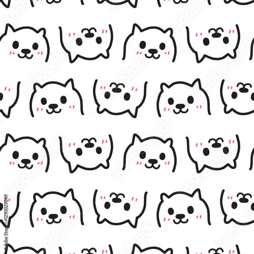 Seamless Cat Cute Pattern Design Wallpaper Animal