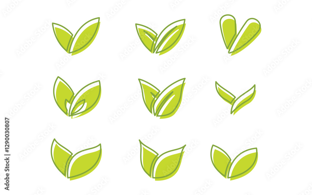 Tree leaf ecology nature vegan concept illustration Logo Template Tree leaf ecology nature vegan concept illustration Logo Template