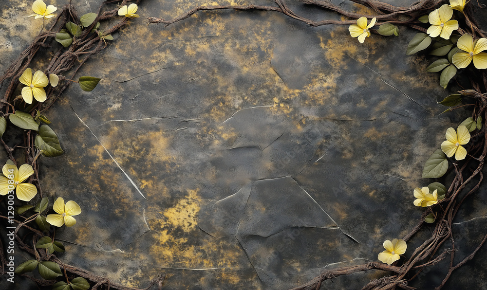 Elegant smooth stone surface adorned with delicate, intertwining vines showcasing nature’s intricate artistry in settings Elegant smooth stone surface adorned with delicate, intertwining vines showcasing nature’s intricate artistry in settings