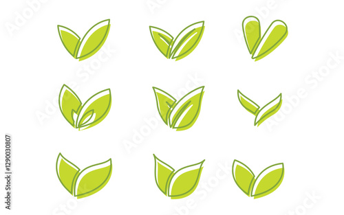 Tree leaf ecology nature  vegan concept illustration Logo Template