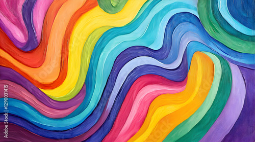 paint strokes with thick layers of vibrant colors 