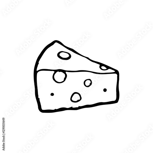 Hand-Drawn Cheese Slice Sketchy Look Design