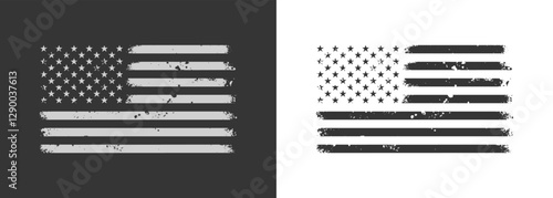 Distressed American Flag Grunge Vector Illustration – Patriotic 4th of July Design for vintage T-Shirts
