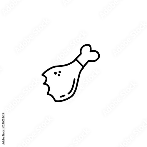 hand drawn chicken thigh outline