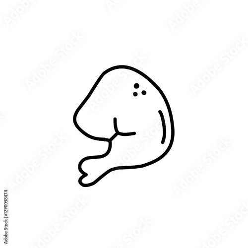 hand drawn chicken thigh outline