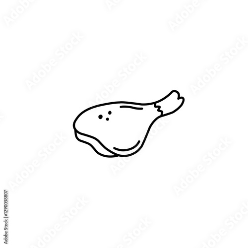 hand drawn chicken thigh outline