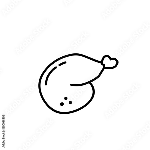 hand drawn chicken thigh outline