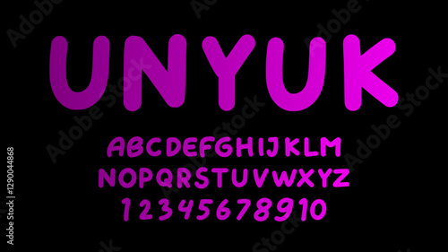 Creative display of bold letters and numbers in vibrant pink against a black background for graphic design inspiration
