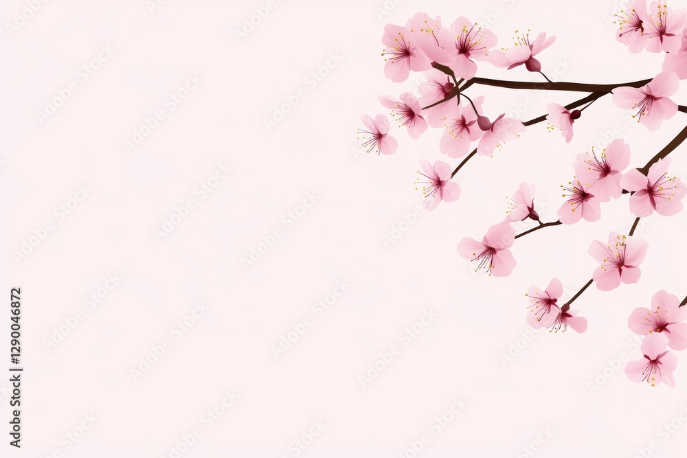 Naklejka premium Pink flower with a white background