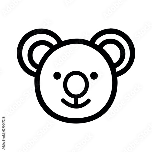Canvas Print Australia koala face outline icon