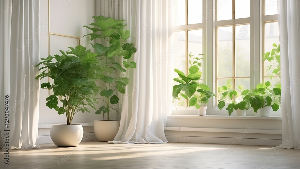 A blank white canvas rests on a white windowsill A blank white canvas rests on a white windowsill