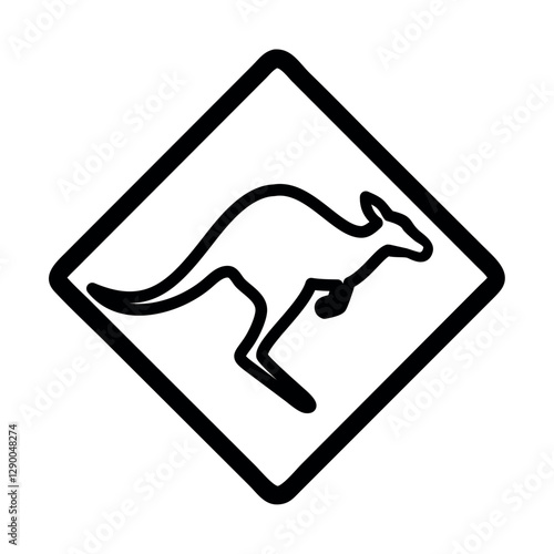 Australia kangaroo road sign icon