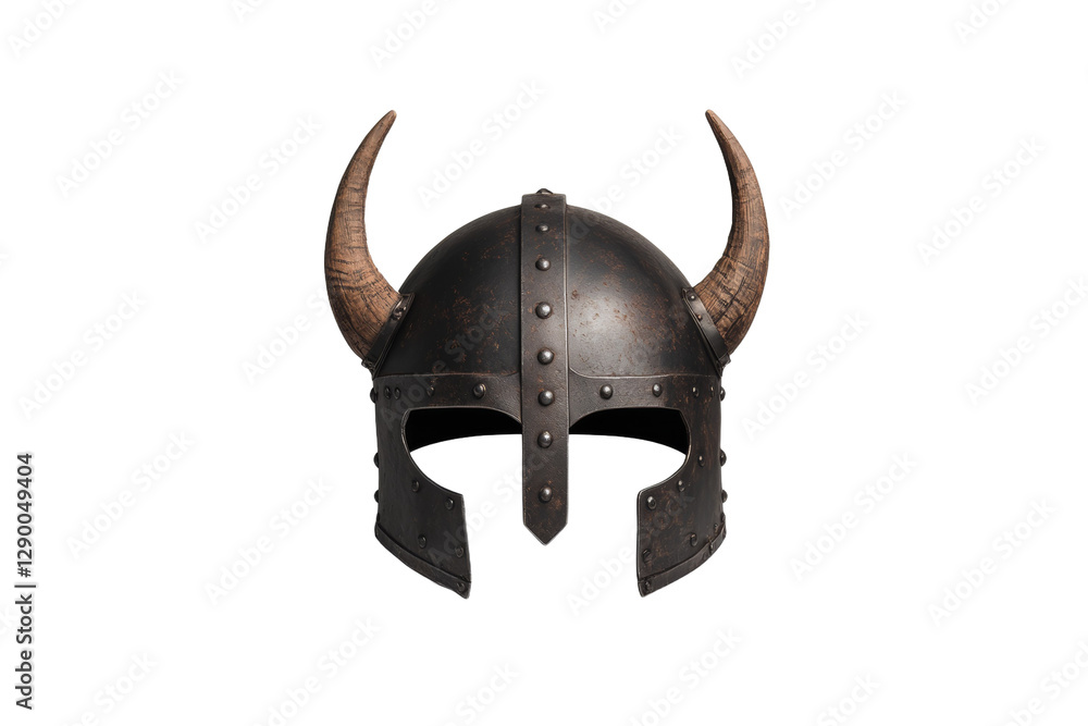 Fototapeta premium Viking helmet with horns on it, isolated