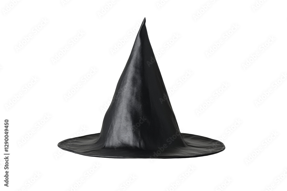 Fototapeta premium Black hat with a pointed top, isolated