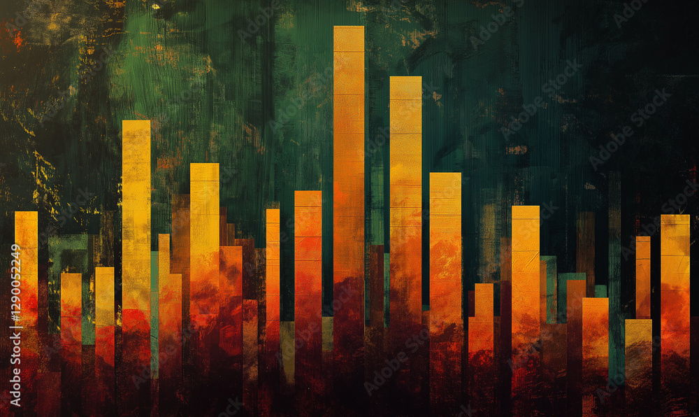 Fototapeta premium Insightful business growth chart displaying stacked columns with rising bars and dynamic upward trends clearly