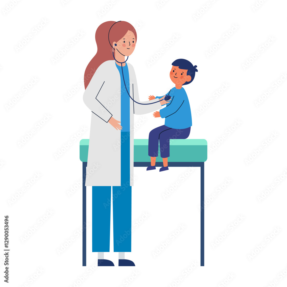 Fototapeta premium Baby Doctor Sitting with Child