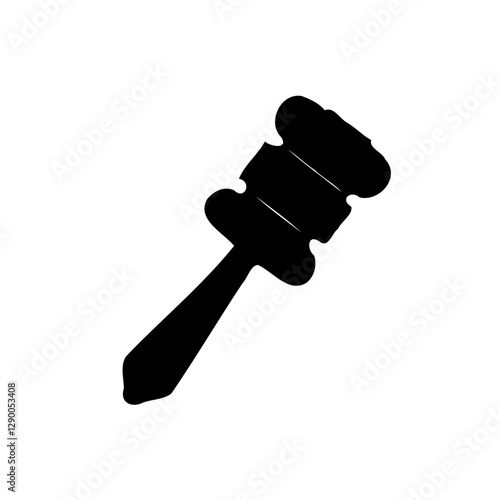 Judgment Hammer Silhouette Symbol, Court Theme