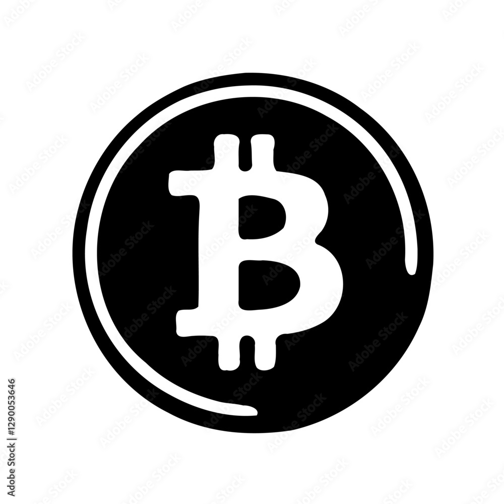 Bitcoin Symbol Minimalist Black and White Design Bitcoin Symbol Minimalist Black and White Design