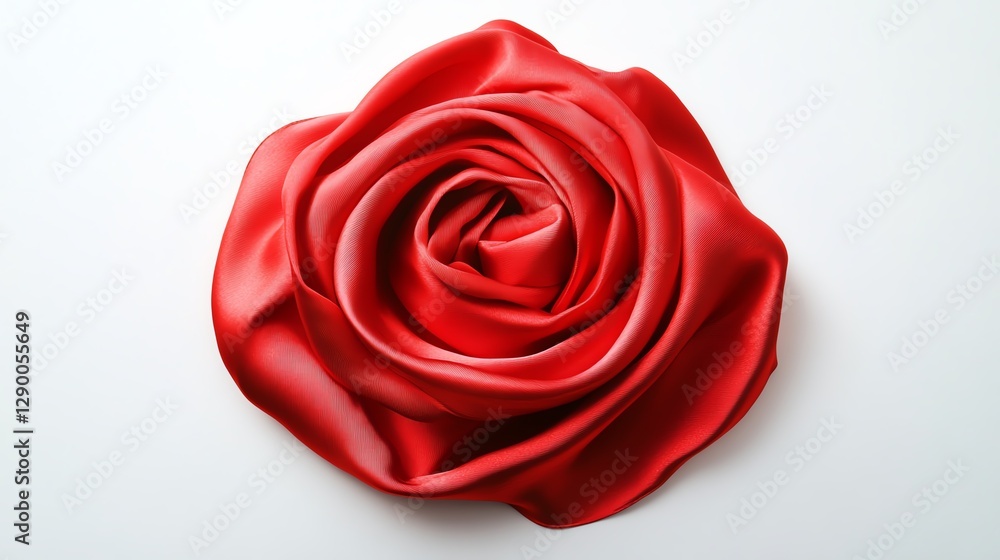 Elegant red satin rose on a white background. Elegant red satin rose on a white background.