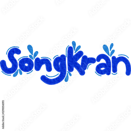 Songkran thai festival lettering decoration