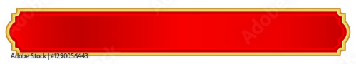 red gold label for banner, red luxury golden frame, red name plate