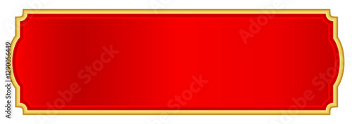 red gold label for banner, red luxury golden frame, red name plate