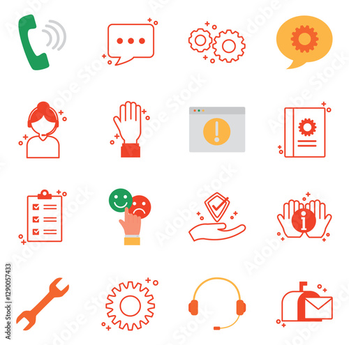 Set of vector help icons with white background