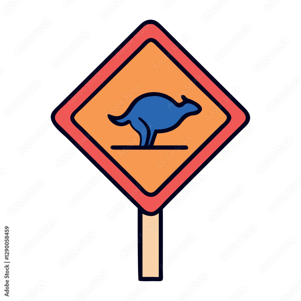 Australia kangaroo crossing sign Australia kangaroo crossing sign