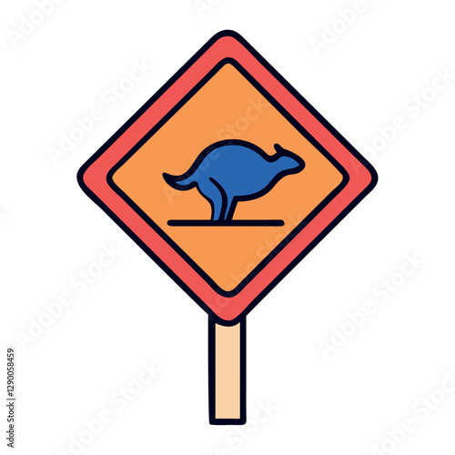 Australia kangaroo crossing sign