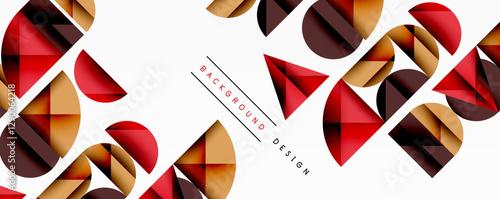Abstract geometric pattern with intersecting circles and triangles in gradients. The high-contrast composition creates depth and a dynamic, modern aesthetic