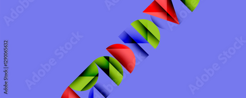 Abstract geometric pattern with intersecting circles and triangles in gradients. The high-contrast composition creates depth and a dynamic, modern aesthetic