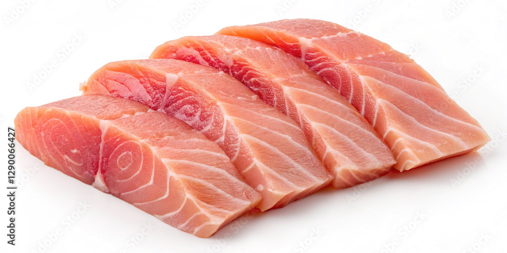 Fresh Sliced Salmon Isolated on a Clean Background for Culinary Delights Fresh Sliced Salmon Isolated on a Clean Background for Culinary Delights
