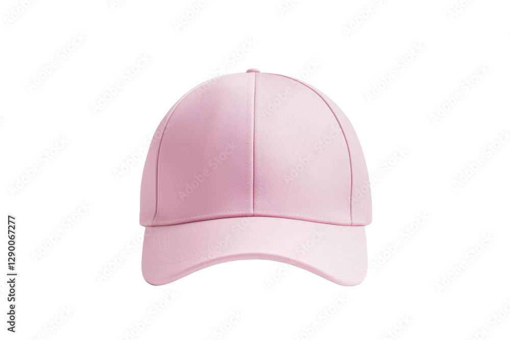 Pink baseball cap with a white band, isolated Pink baseball cap with a white band, isolated