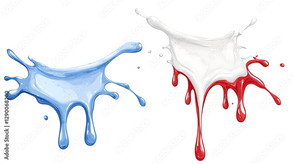 Naklejka premium Vibrant paint splashes creative studio digital art abstract close-up color contrast