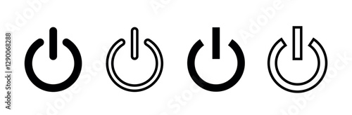 On and off button. Power off. Vector illustration. Web icon set.